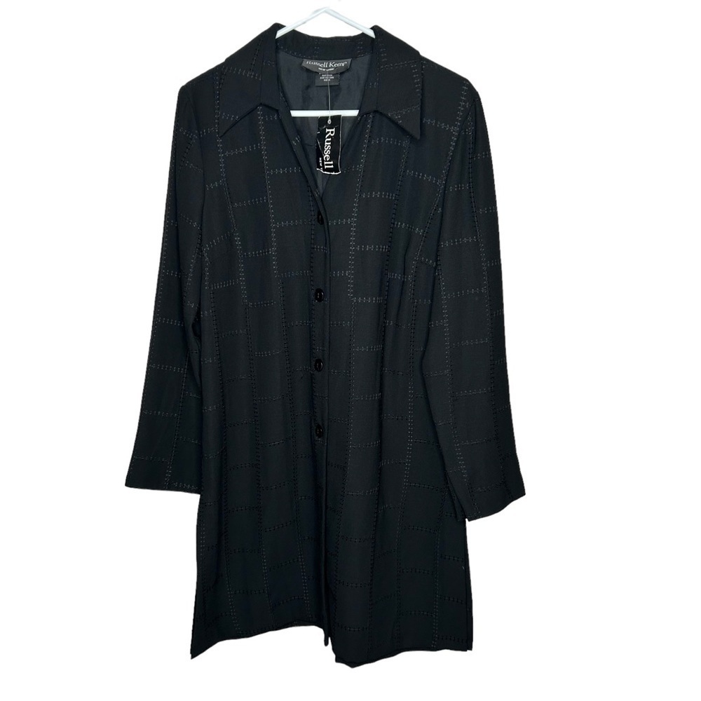 New Russell Kemp Women’s Blazer Jacket Size 10 Blk Embroidered Detail Long BNWT